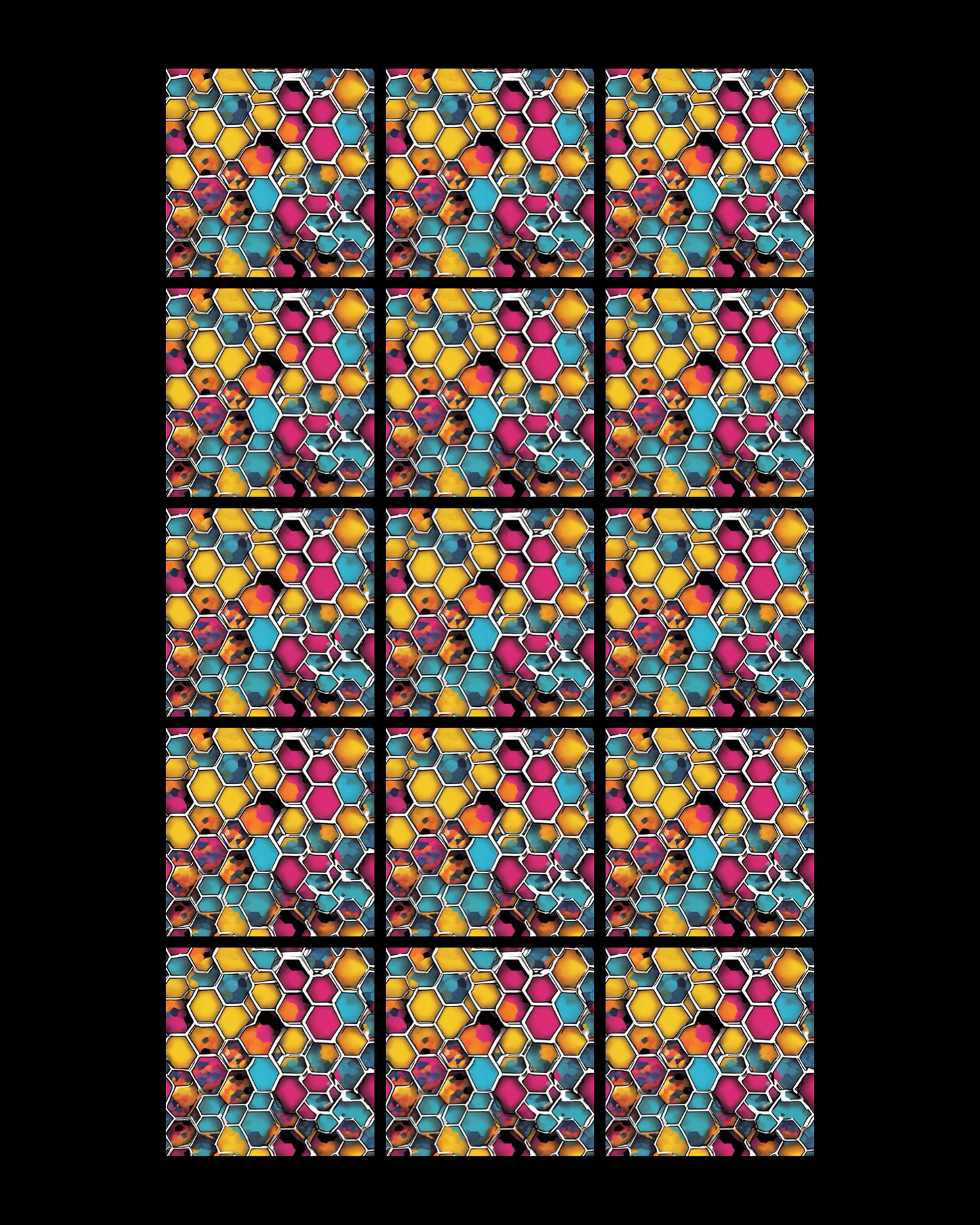 Comb 11 • 12”x 12” Epoxy Wall Tiles Tiles (4x Tiles)