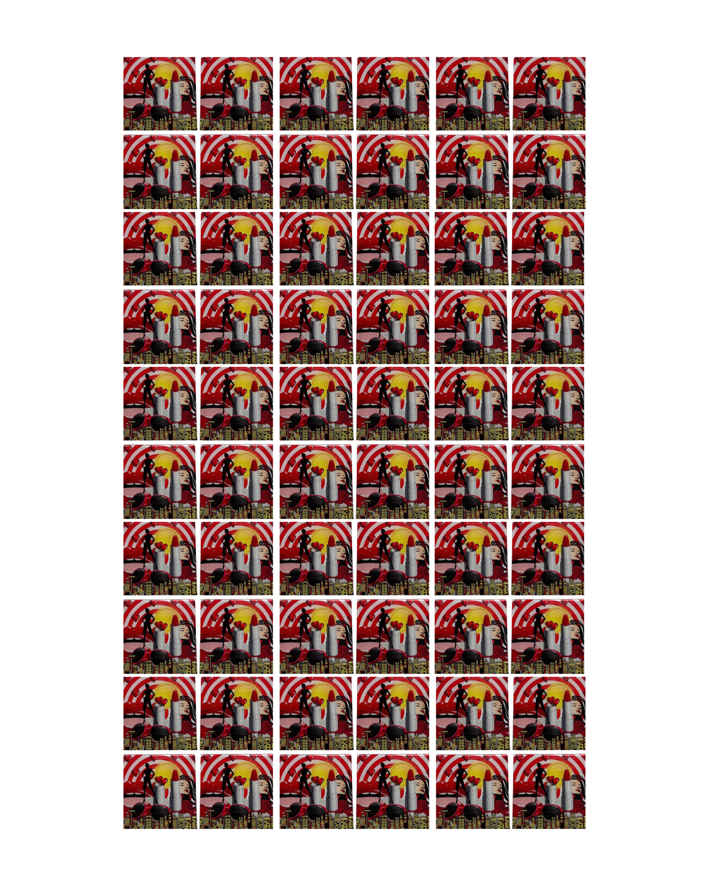 Red Her • 6”x 6” Epoxy Wall Tiles (60x Tiles)