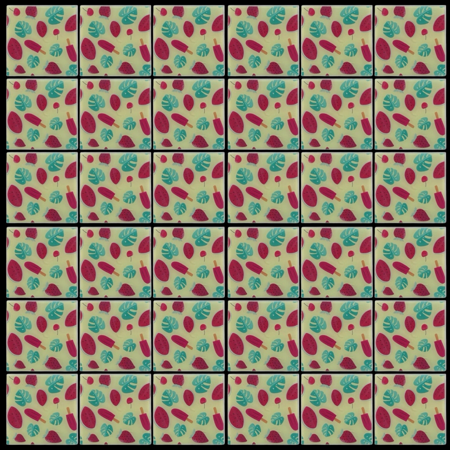 Sweet Red • 4”x 4” Epoxy Wall Tiles (36x Tiles)