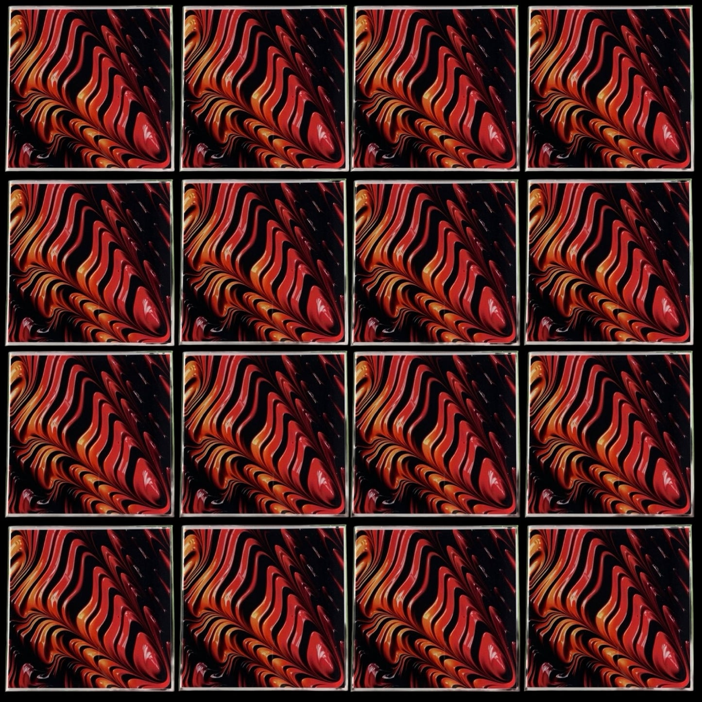 Dripping Red • 6”x 6” Epoxy Wall Tiles (16x Tiles)
