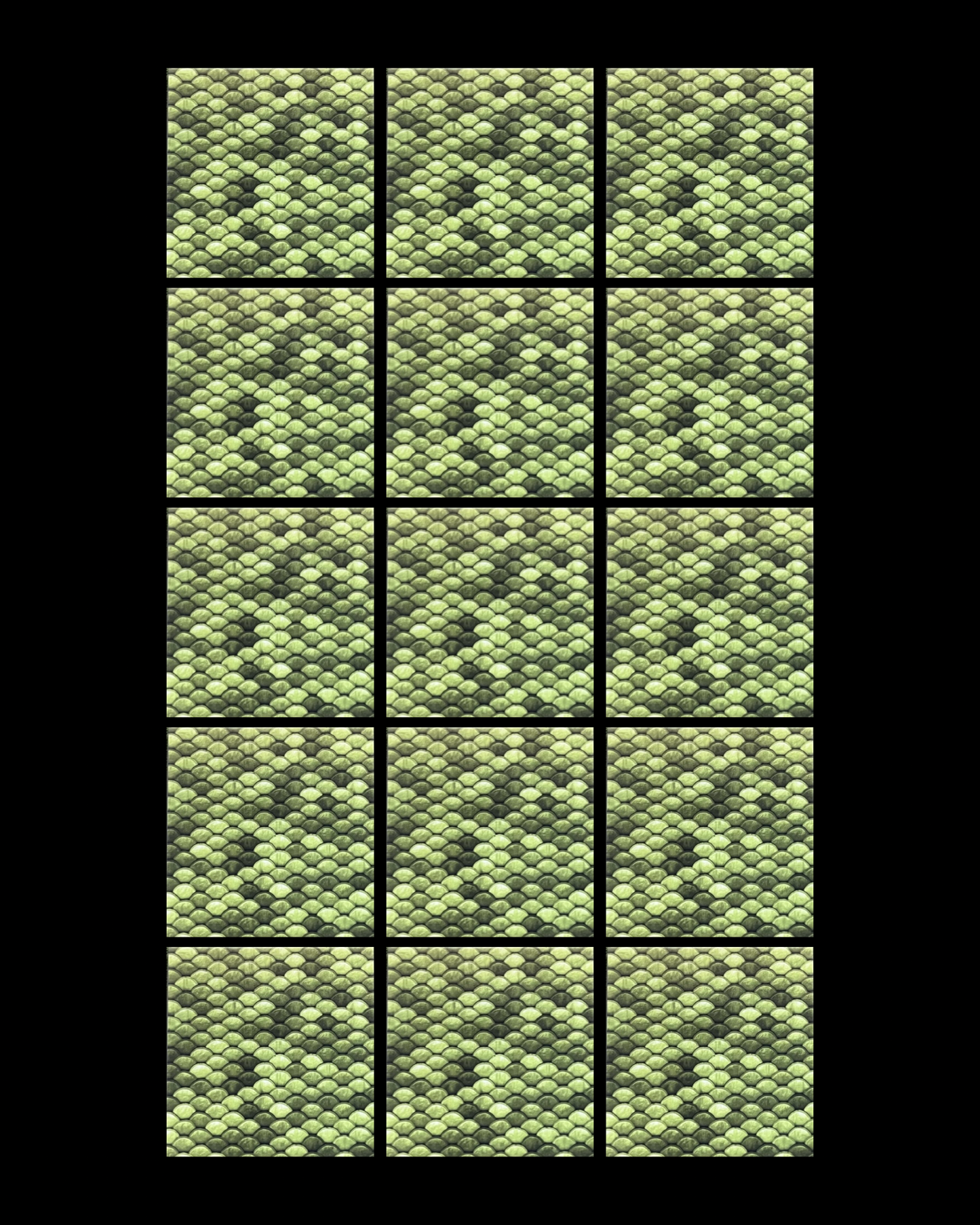 Scaled Green • 12”x 12” Epoxy Wall Tiles Tiles (4x Tiles)