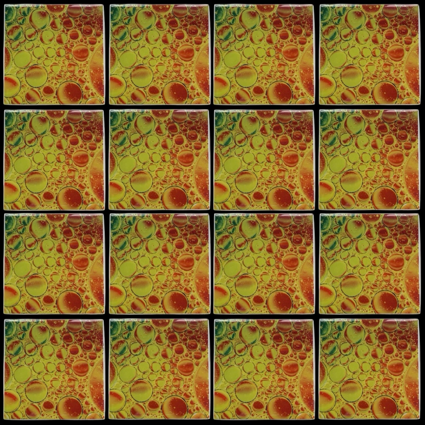 Yellow Bubbles • 6”x 6” Epoxy Wall Tiles (16x Tiles)