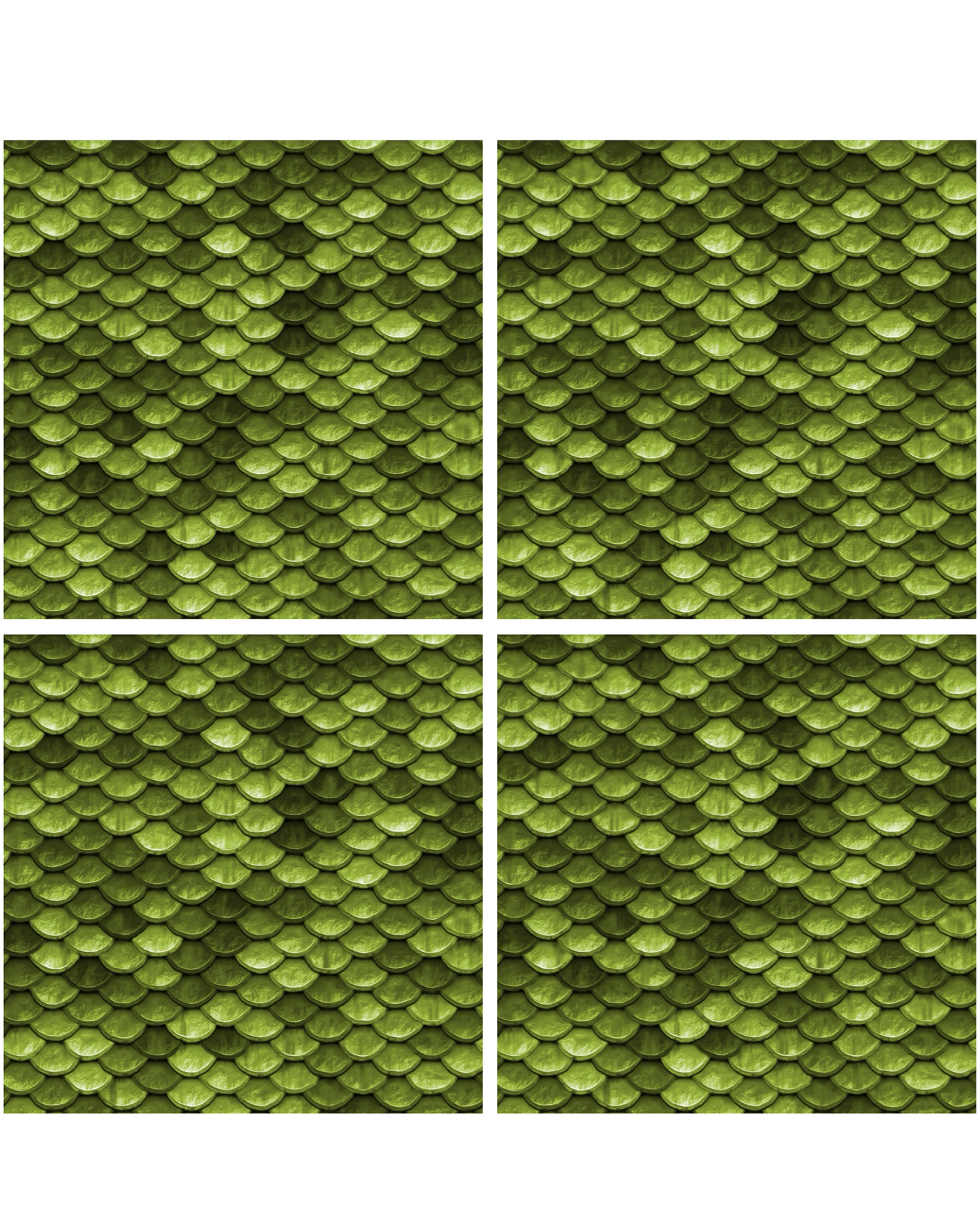 Scaled Green • 12”x 12” Epoxy Wall Tiles Tiles (4x Tiles)