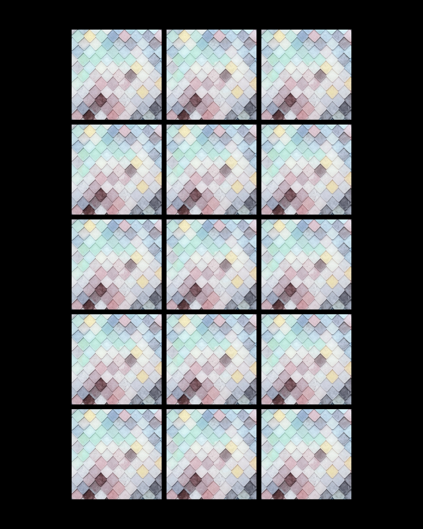 Tiled Pastel • 12”x 12” Epoxy Wall Tiles Tiles (4x Tiles)