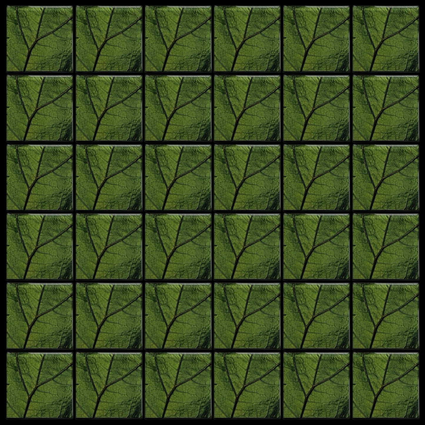 Leaf Zoom • 4”x 4” Epoxy Wall Tiles (36x Tiles)