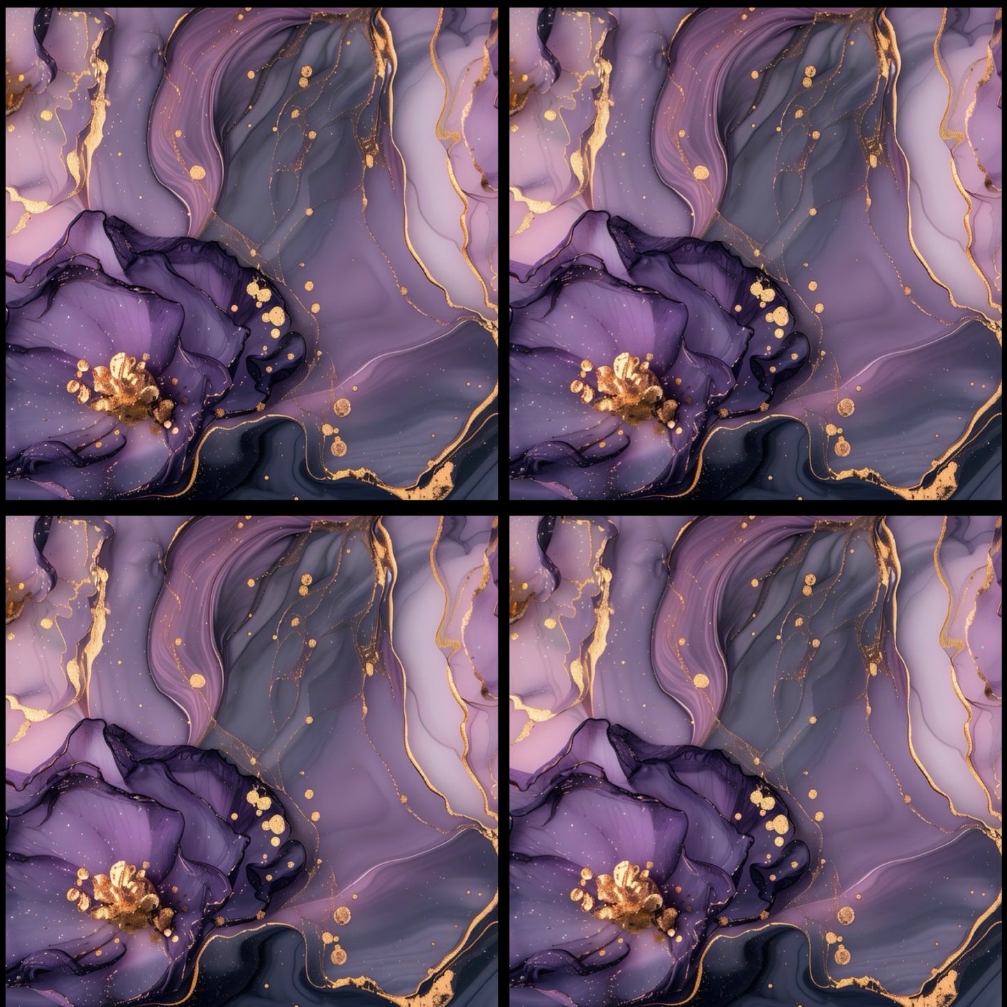 Purple Marble • 12”x 12” Epoxy Wall Tiles Tiles (4x Tiles)