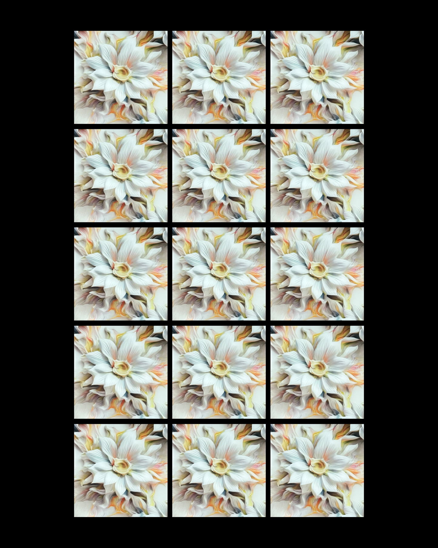 White Flower • 12”x 12” Epoxy Wall Tiles Tiles (4x Tiles)