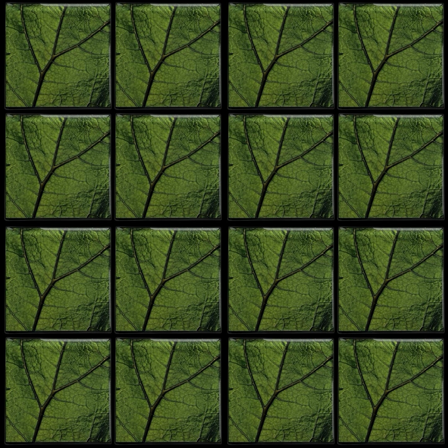 Leaf Zoom • 6”x 6” Epoxy Wall Tiles (16x Tiles)