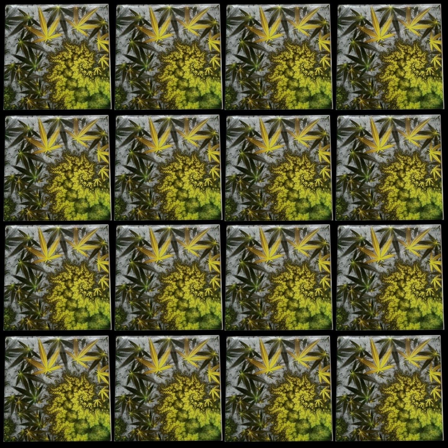 Green Haze • 6”x 6” Epoxy Wall Tiles (16x Tiles)