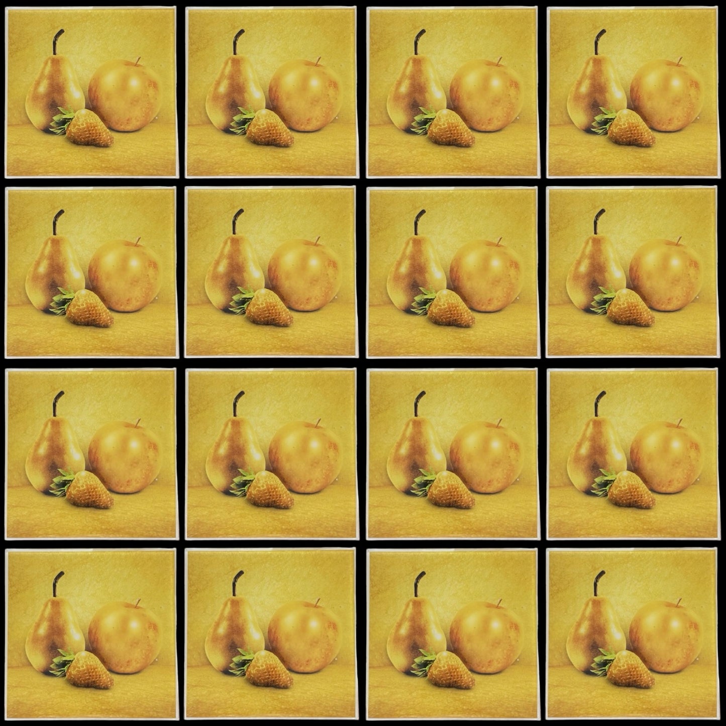 Golden Fruits • 6”x 6” Epoxy Wall Tiles (16x Tiles)