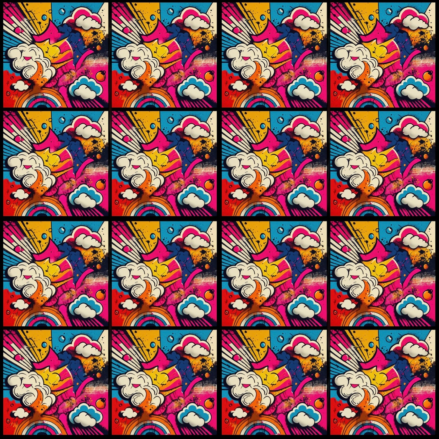 Retro Comic 03 • 6”x 6” Epoxy Wall Tiles (16x Tiles)