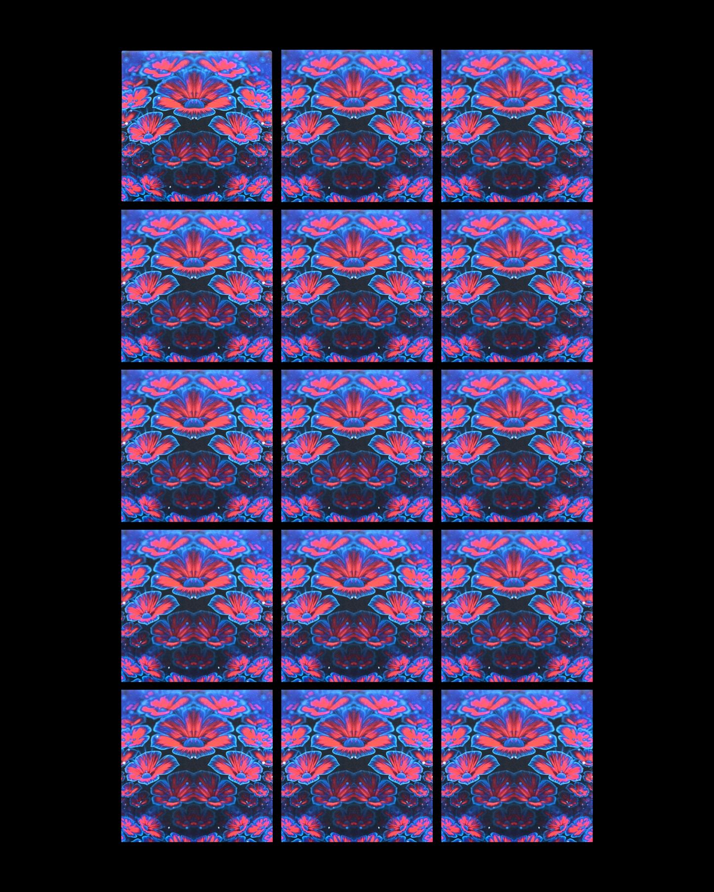Floral X • 12”x 12” Epoxy Wall Tiles Tiles (4x Tiles)