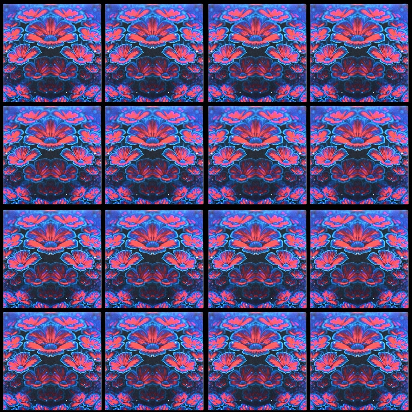 Floral X • 6”x 6” Epoxy Wall Tiles (16x Tiles)