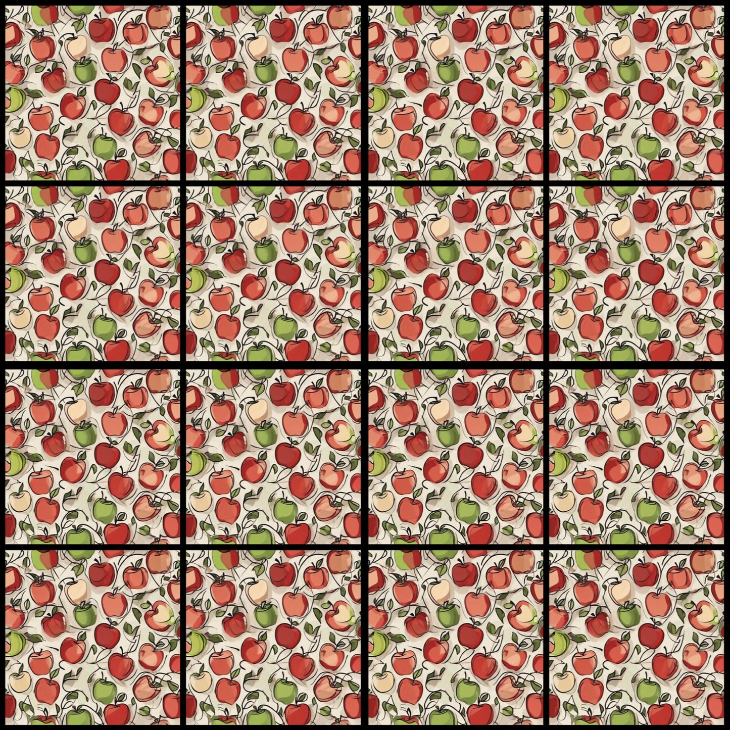 Apple 4 • 6”x 6” Epoxy Wall Tiles (16x Tiles)