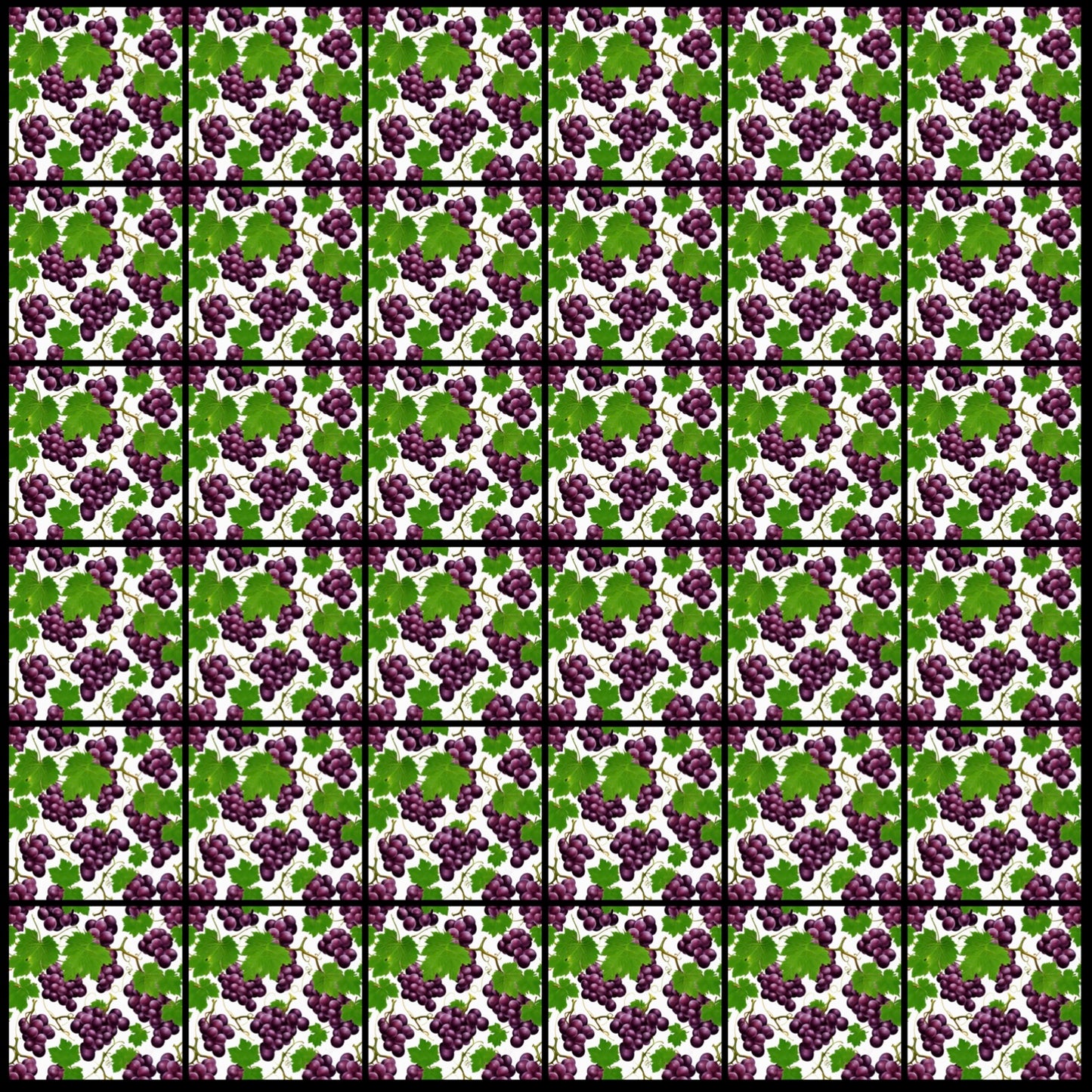 Grape Print • 4”x 4” Epoxy Wall Tiles (36x Tiles)