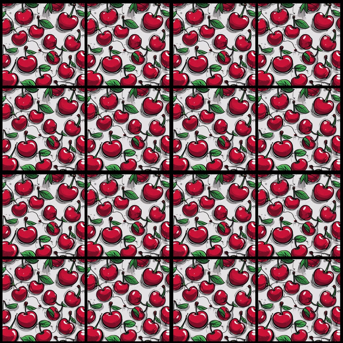 Cherry Print • 6”x 6” Epoxy Wall Tiles (16x Tiles)