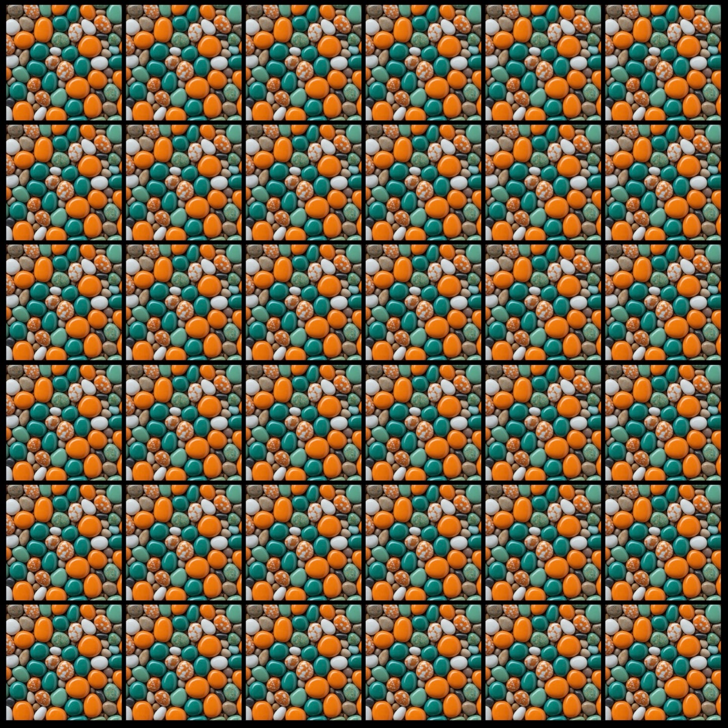 Pebbles 02 • 4”x 4” Epoxy Wall Tiles (36x Tiles)