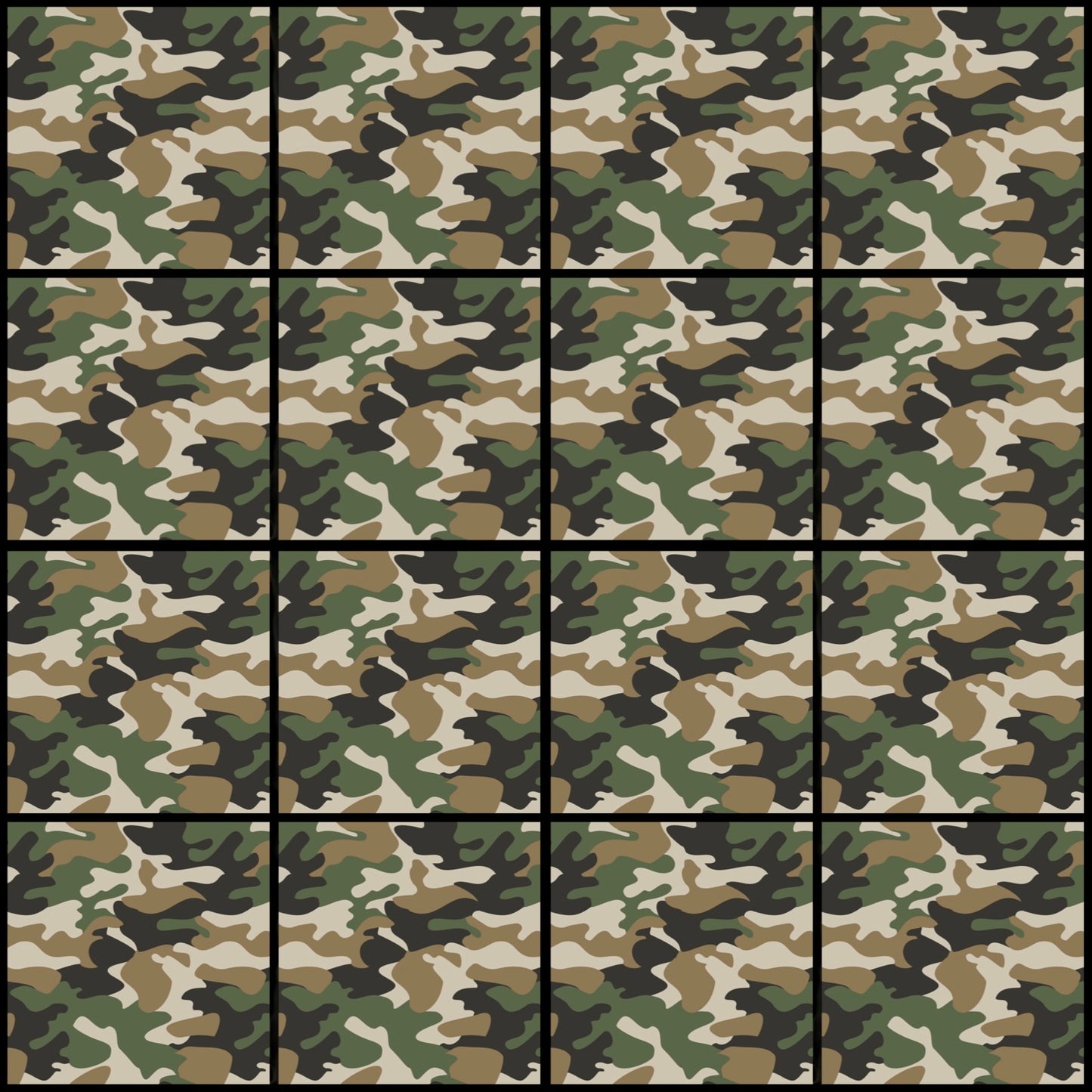 Camo 03 • 6”x 6” Epoxy Wall Tiles (16x Tiles)