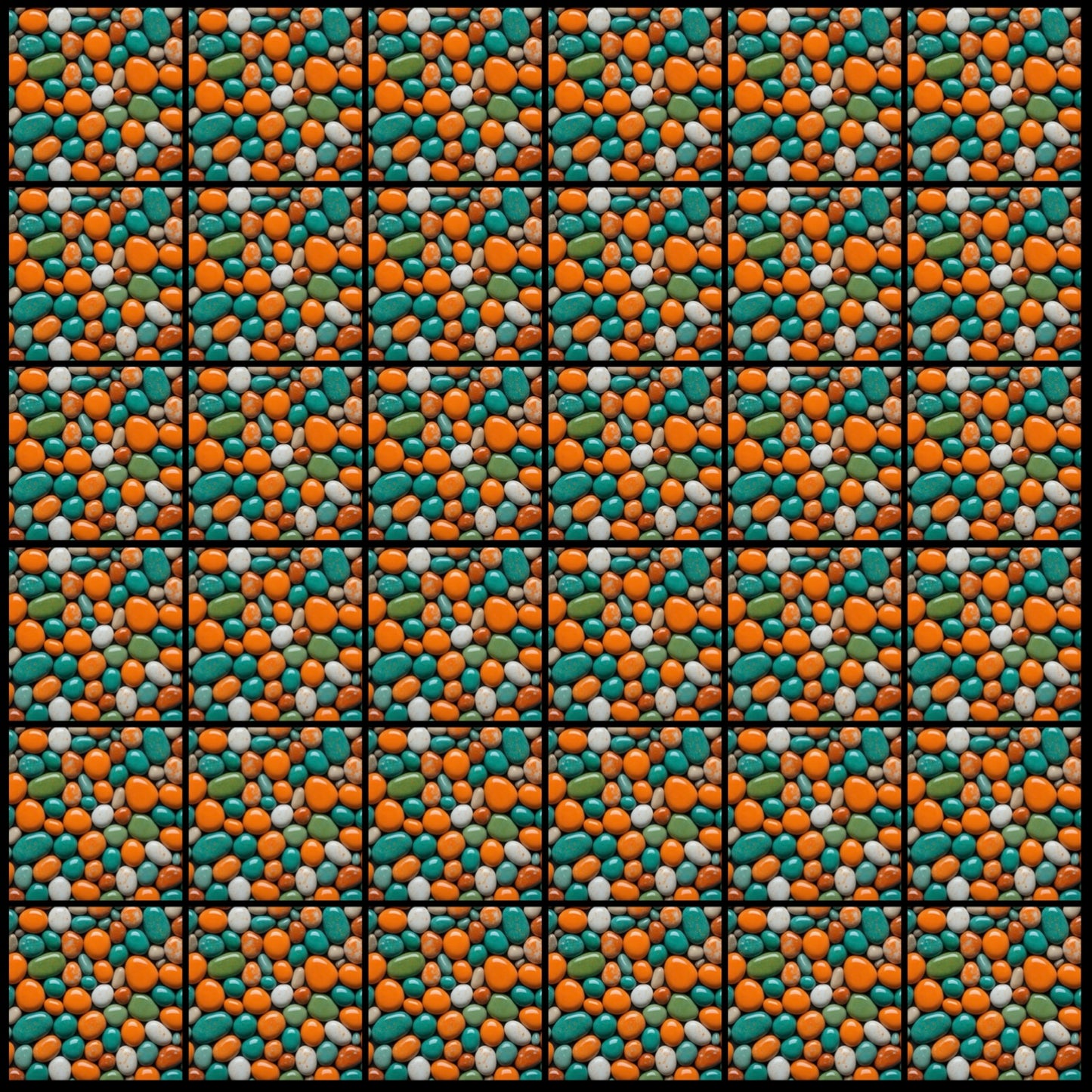 Pebbles 01 • 4”x 4” Epoxy Wall Tiles (36x Tiles)