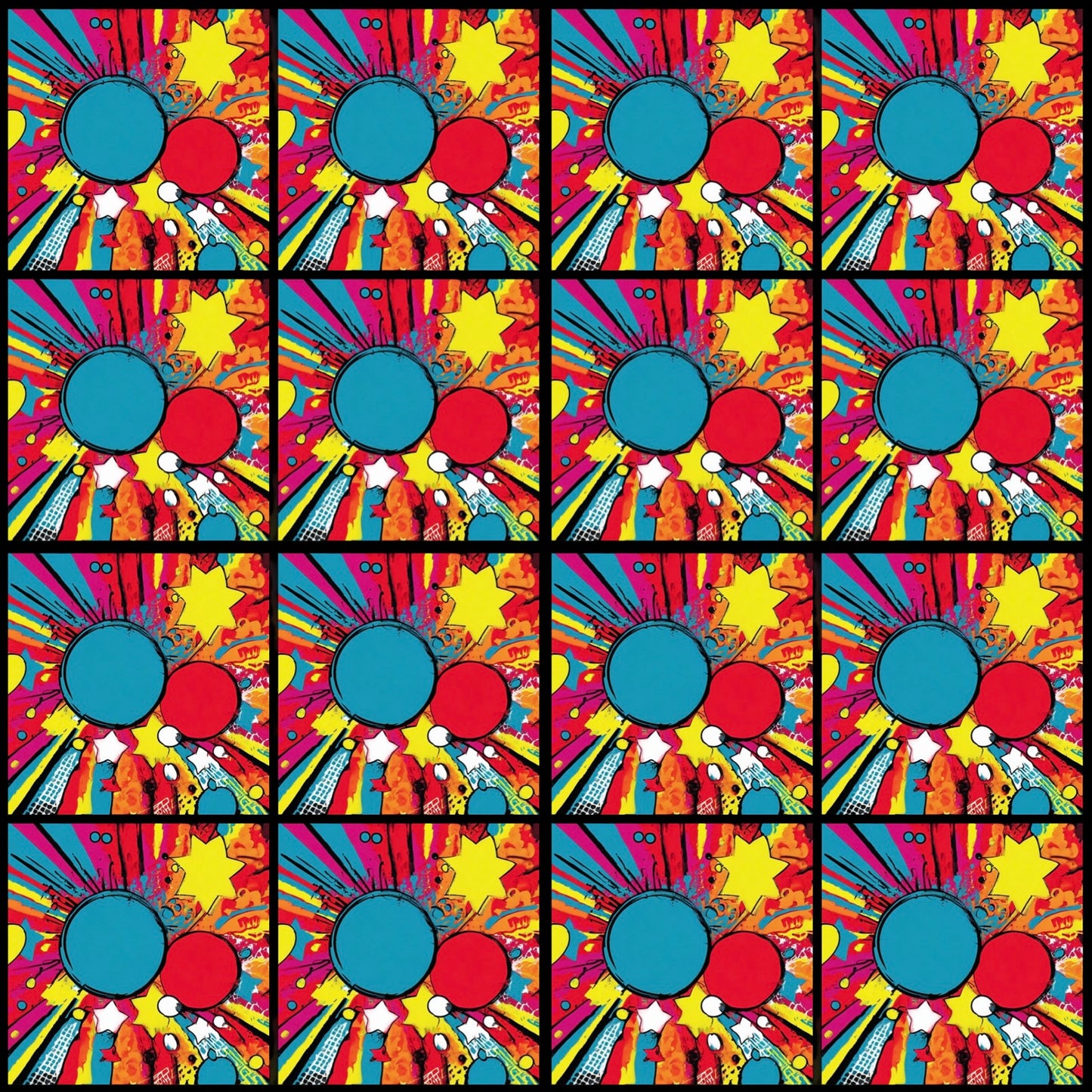 Retro Comic 02 • 6”x 6” Epoxy Wall Tiles (16x Tiles)