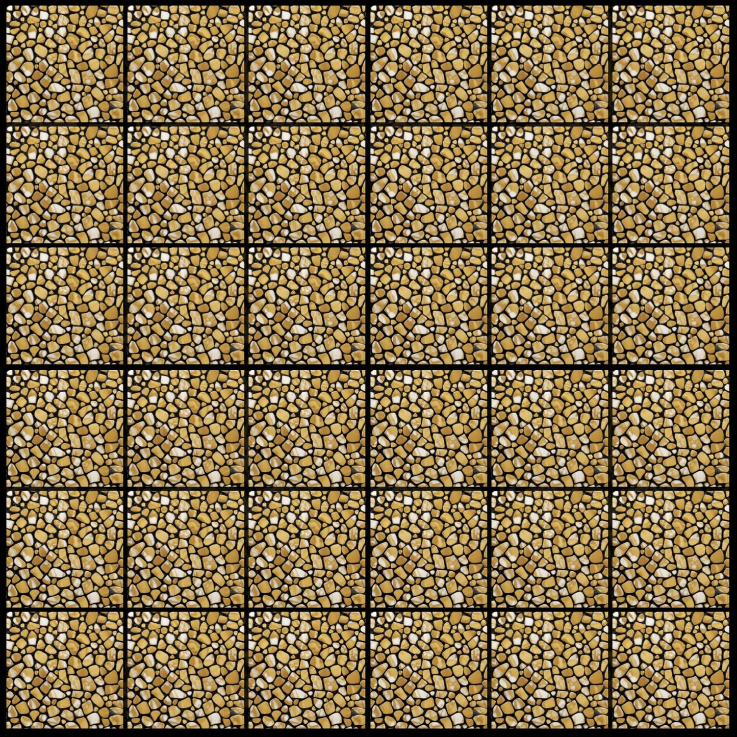 Golden Pebbles • 4”x 4” Epoxy Wall Tiles (36x Tiles)