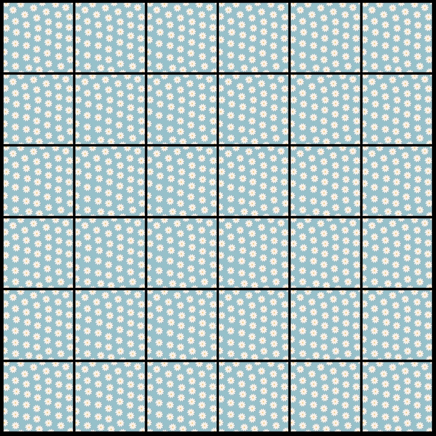 Retro Daisy • 4”x 4” Epoxy Wall Tiles (36x Tiles)