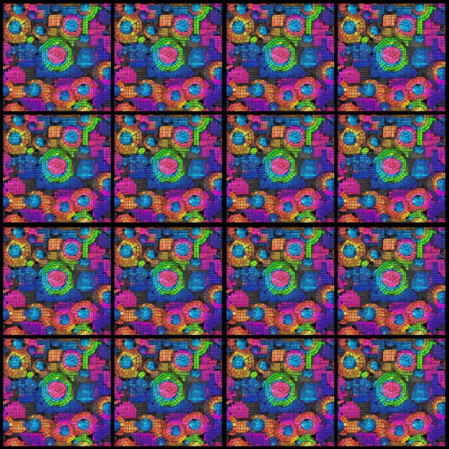 Mosaic Neon • 6”x 6” Epoxy Wall Tiles (16x Tiles)