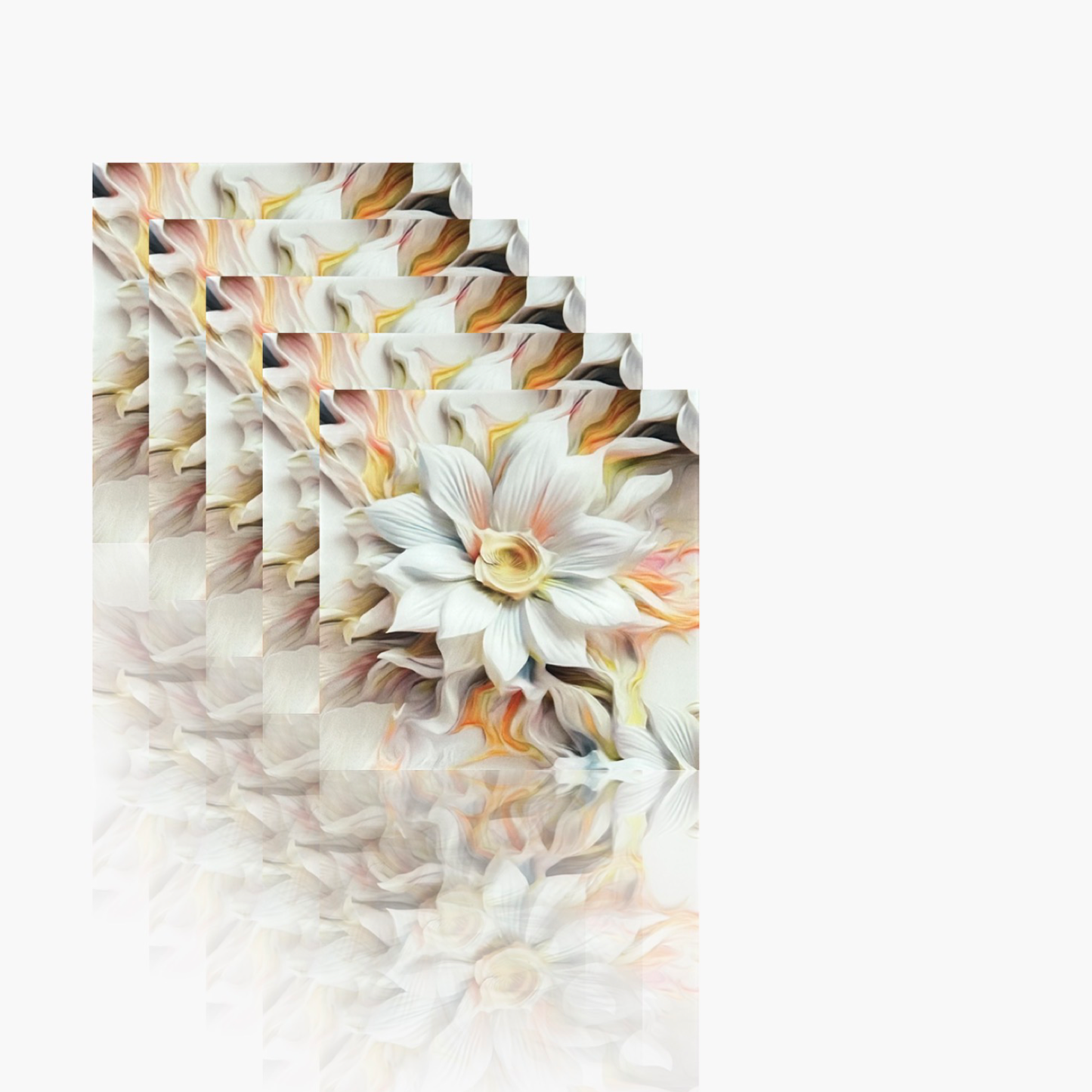 White Flower • 12”x 12” Tiles • Ceramic Wall Art