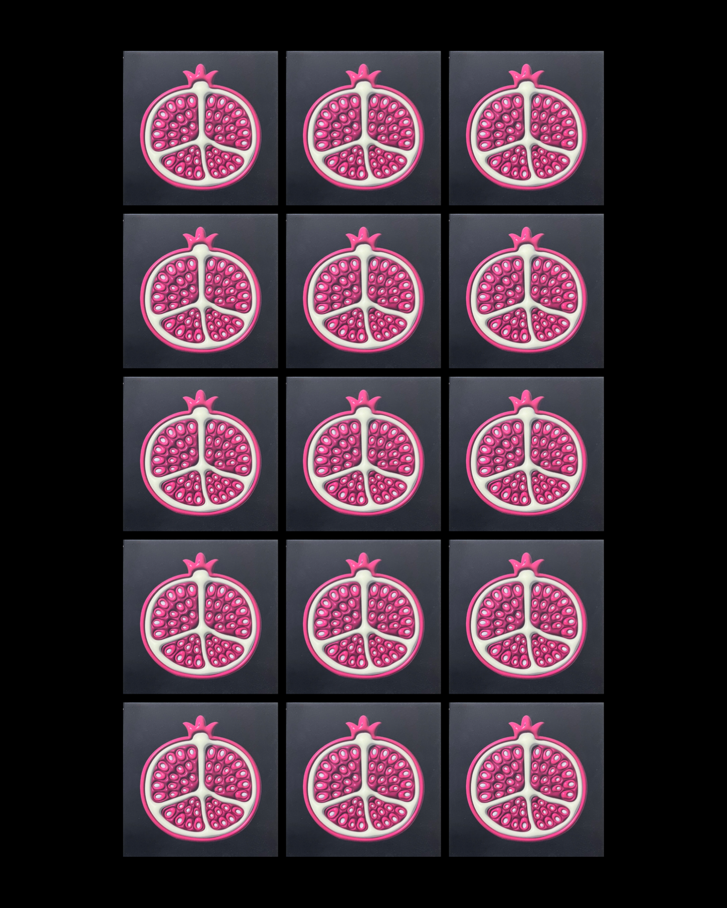 Pomegranate • 12”x 12” Epoxy Wall Tile (15x Tiles)