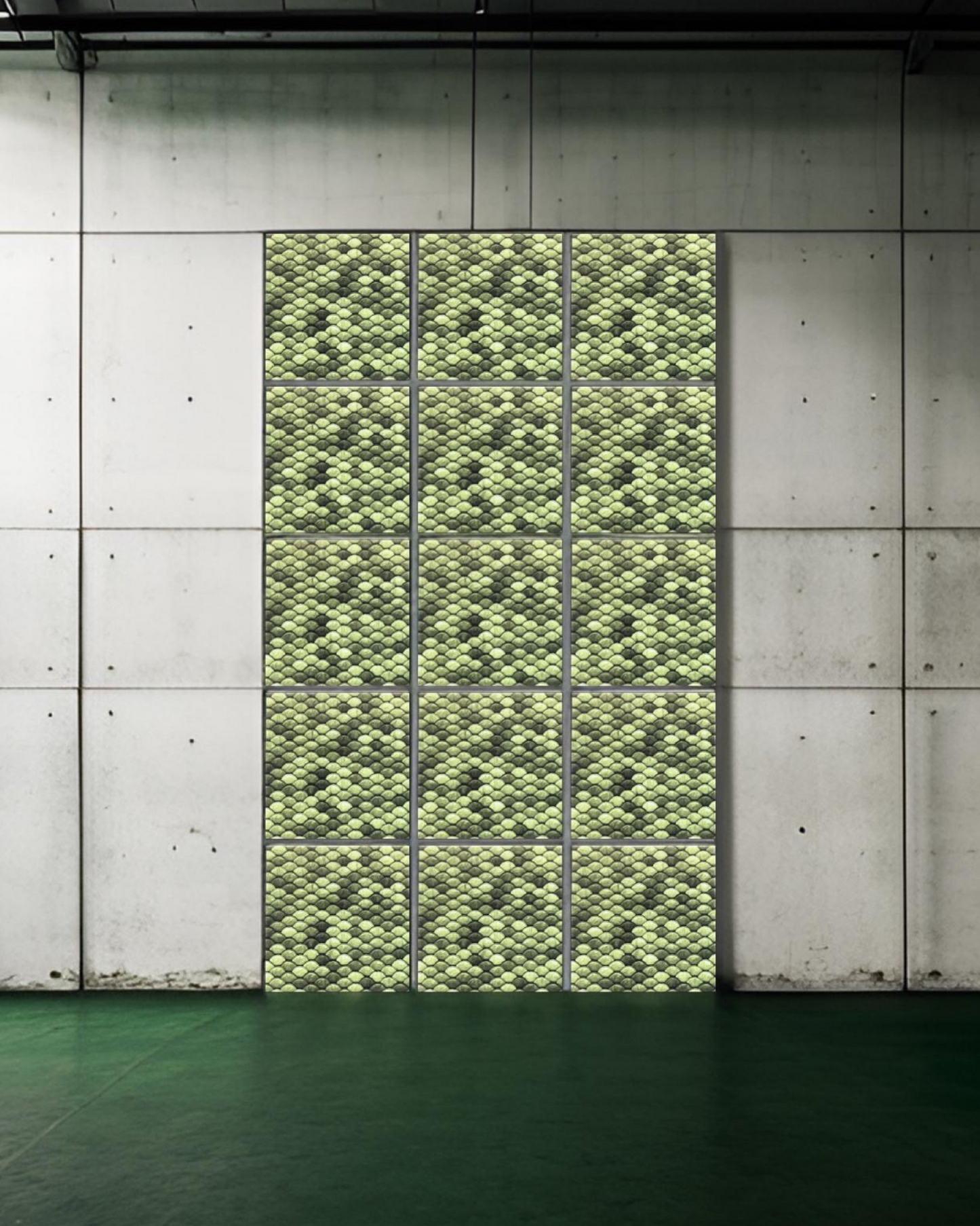 Scaled Green • 12”x 12” Epoxy Wall Tiles Tiles (4x Tiles)