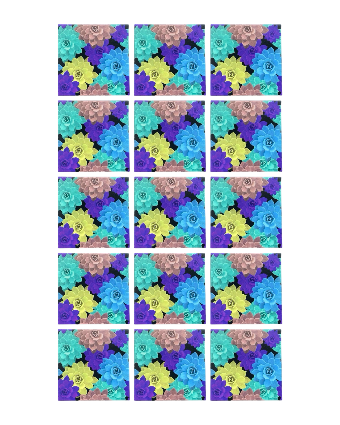 Flower Pop • 12”x 12” Epoxy Wall Tile (15x Tiles)