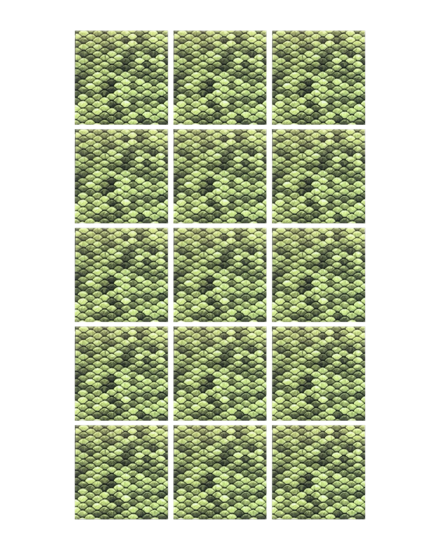 Scaled Green • 12”x 12” Epoxy Wall Tile (15x Tiles)