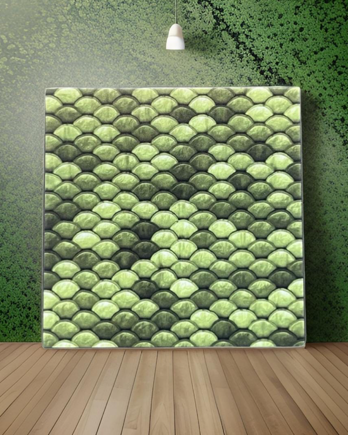 Scaled Green • 12”x 12” Epoxy Wall Tiles Tiles (4x Tiles)