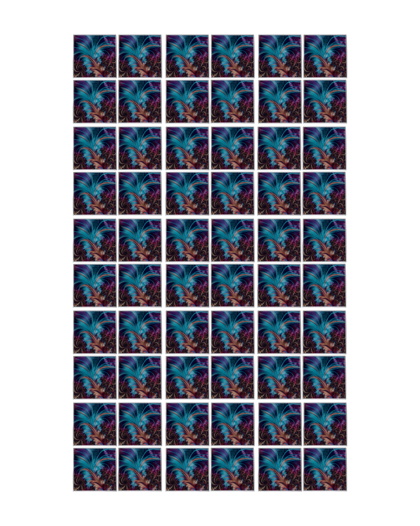 Peacock 22 • 6”x 6” Epoxy Wall Tiles (60x Tiles)