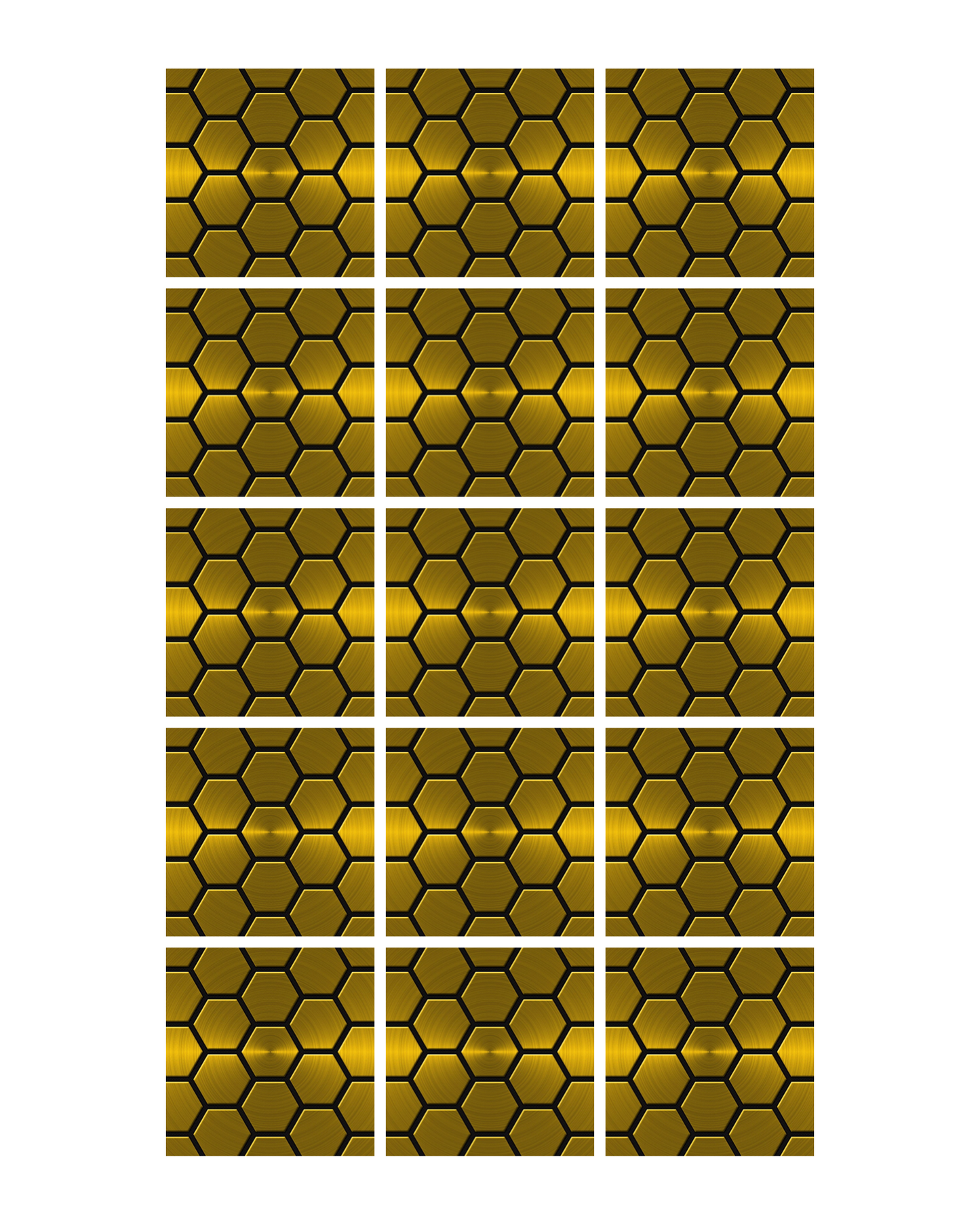 Gold Comb 12 • 12”x 12” Epoxy Wall Tile (15x Tiles)