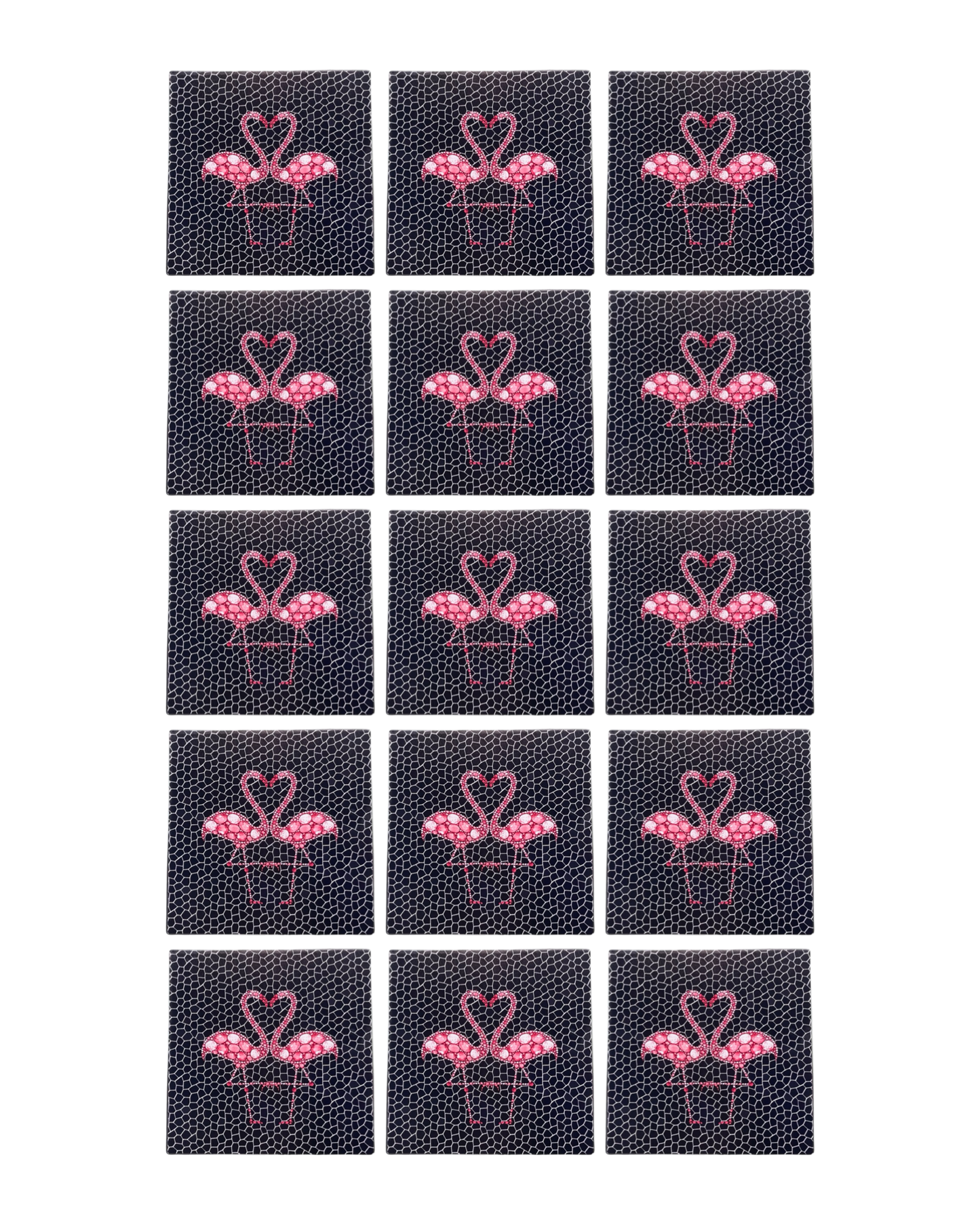 Flamingo 01 • 12”x 12” Epoxy Wall Tile (15x Tiles)