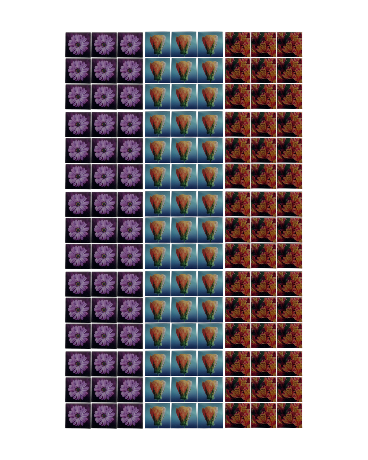 Flower SERIES • 4”x 4” Epoxy Wall Tiles (135x Tiles)