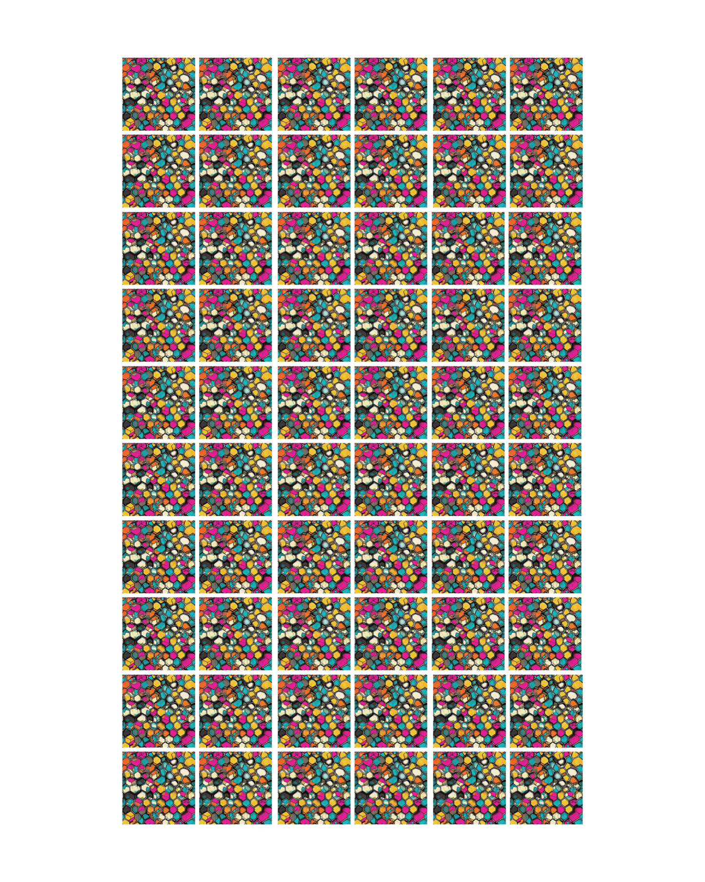 Comb 12 • 6”x 6” Epoxy Wall Tiles (60x Tiles)