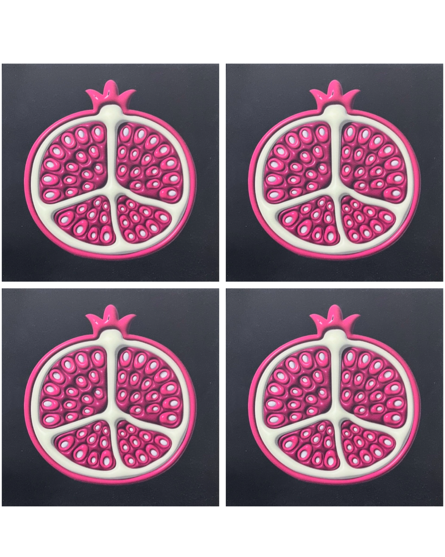 Pomegranate • 12”x 12” Epoxy Wall Tiles Tiles (4x Tiles)