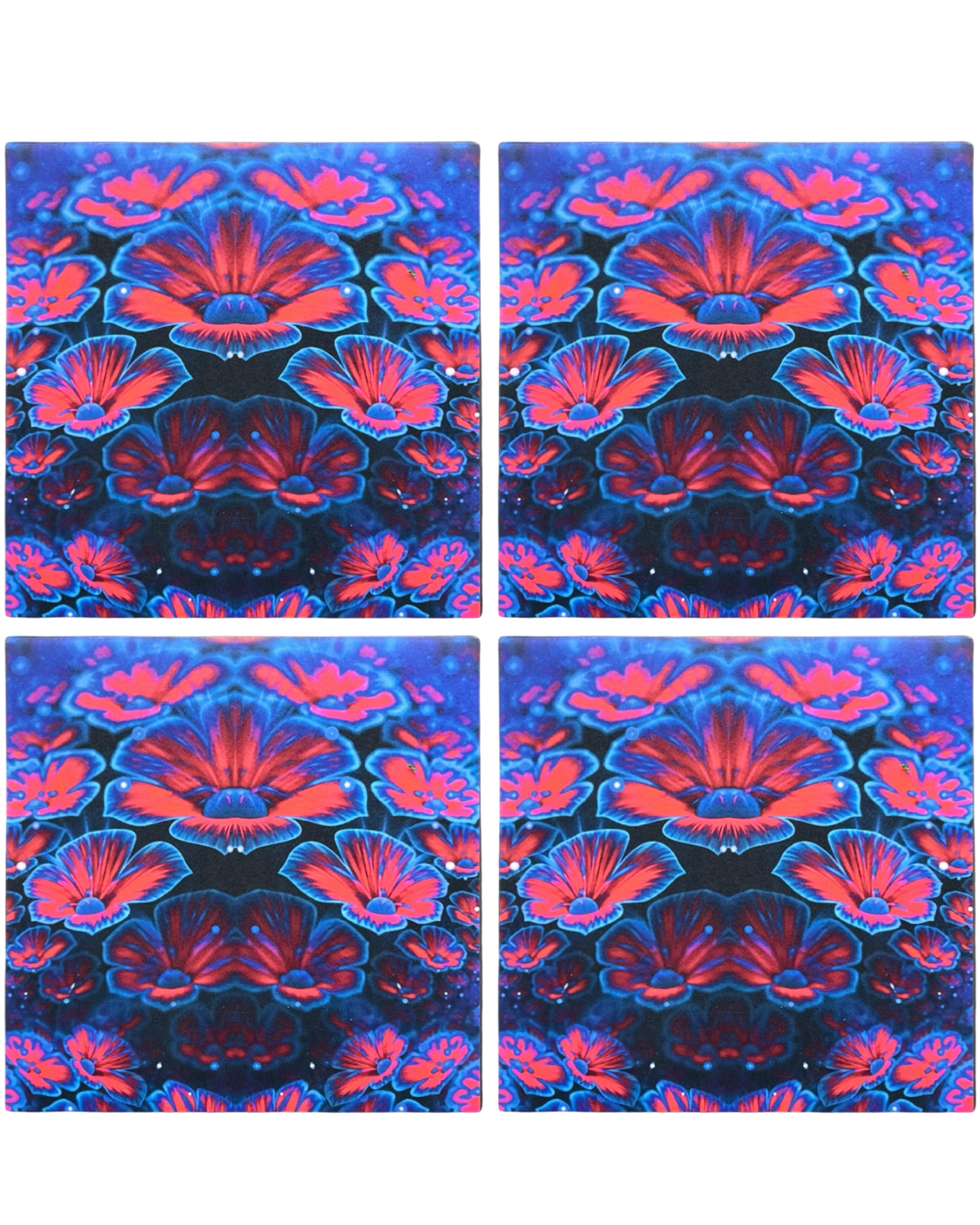 Floral X • 12”x 12” Epoxy Wall Tiles Tiles (4x Tiles)