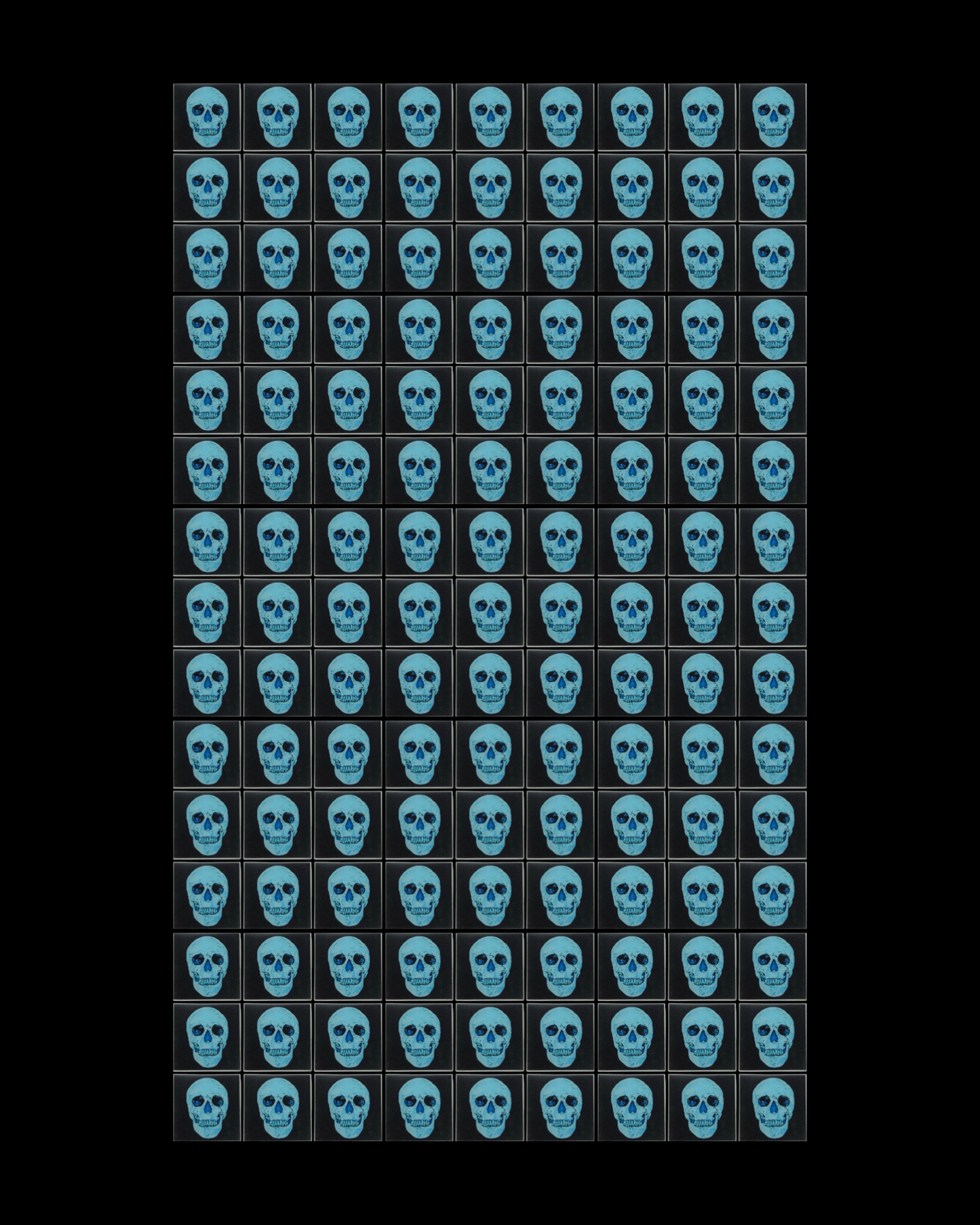 Blue Skull • 4”x 4” Epoxy Wall Tiles