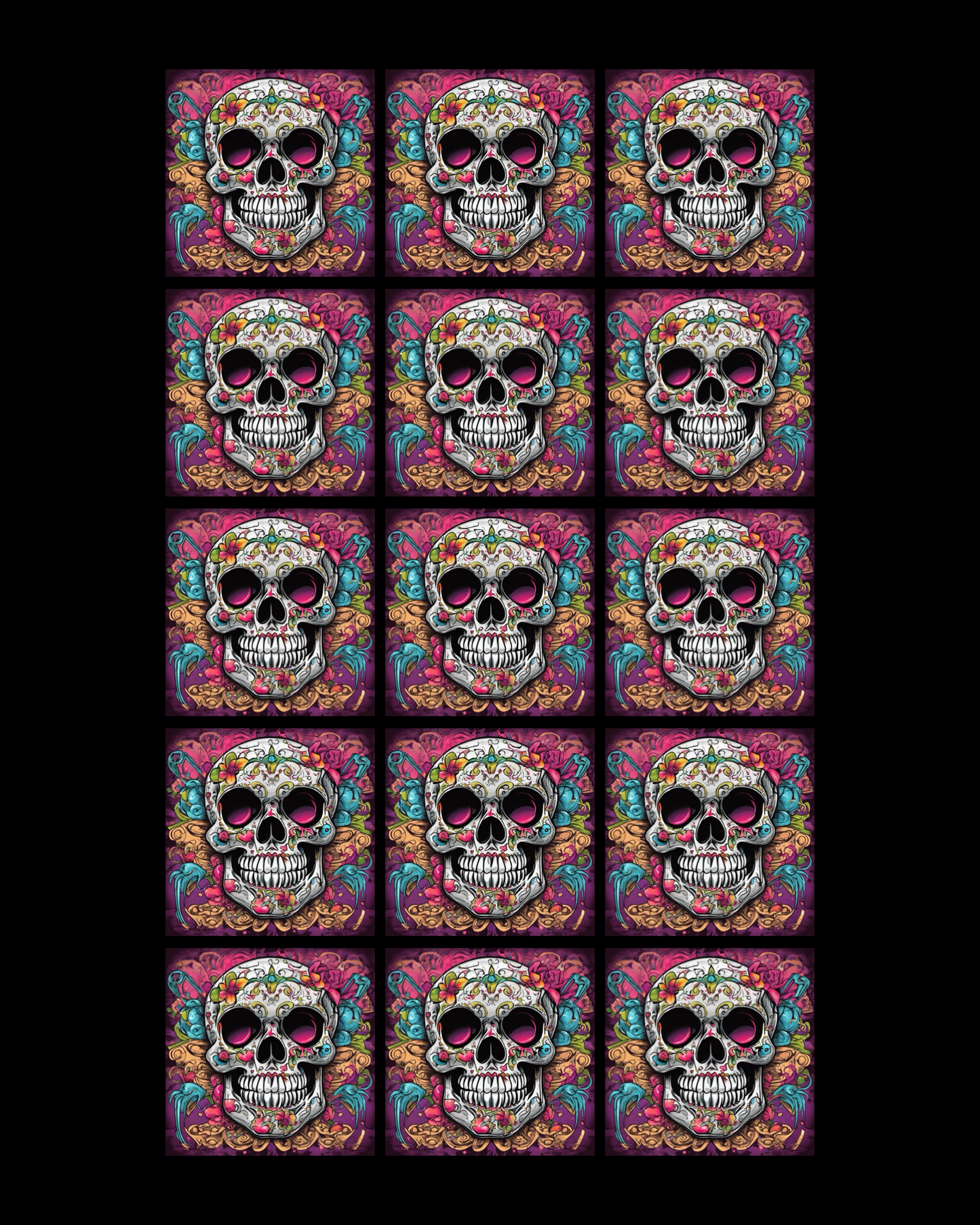 Skull 50 • 12”x 12” Epoxy Wall Tiles