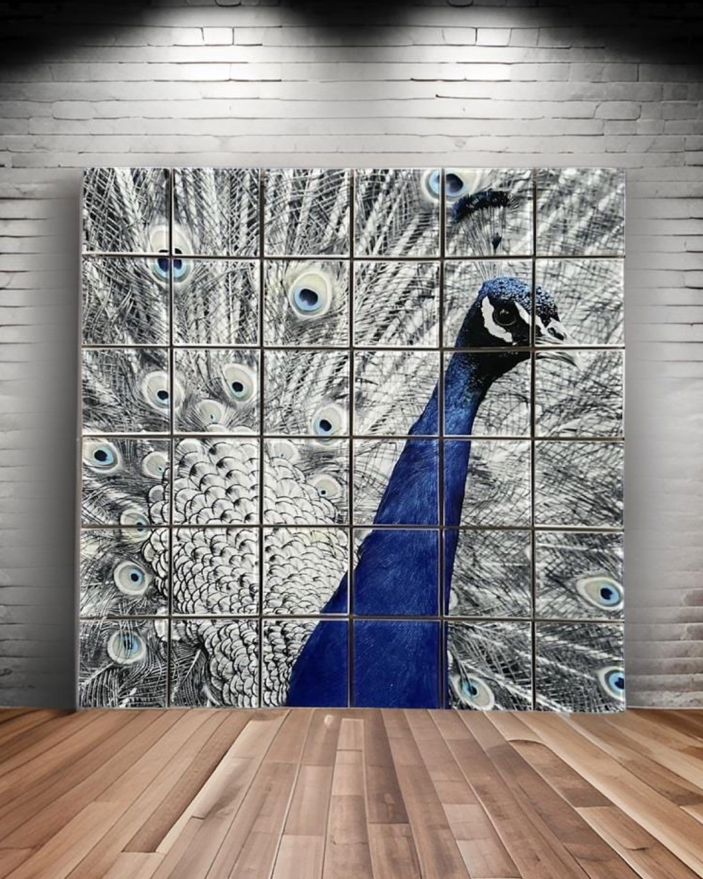 Blue Peacock • 24”x 24” Epoxy Mosaic (36x Tiles)