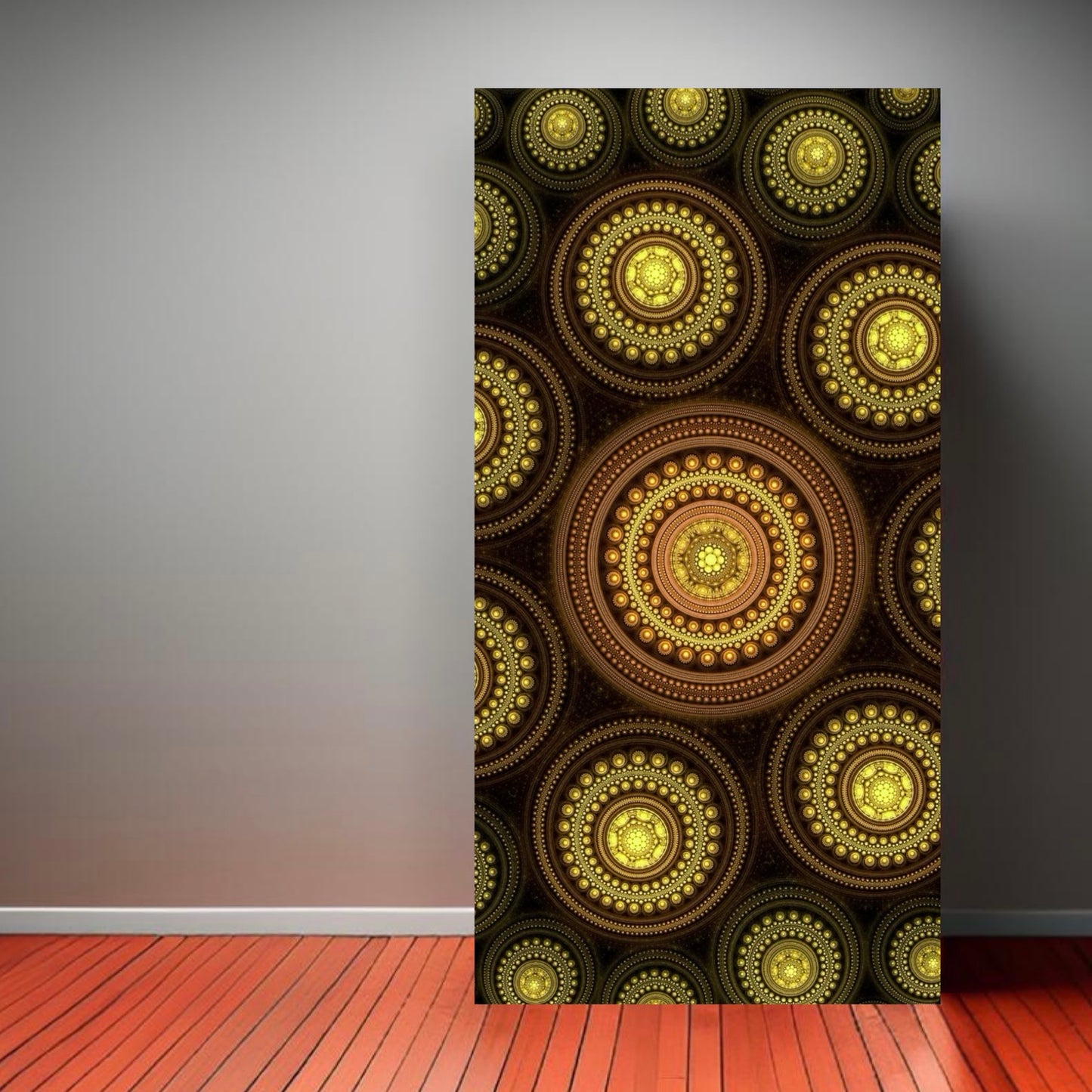 GOLDEN PUSH • 12”x 24” Tiles • Ceramic Wall Panel Art