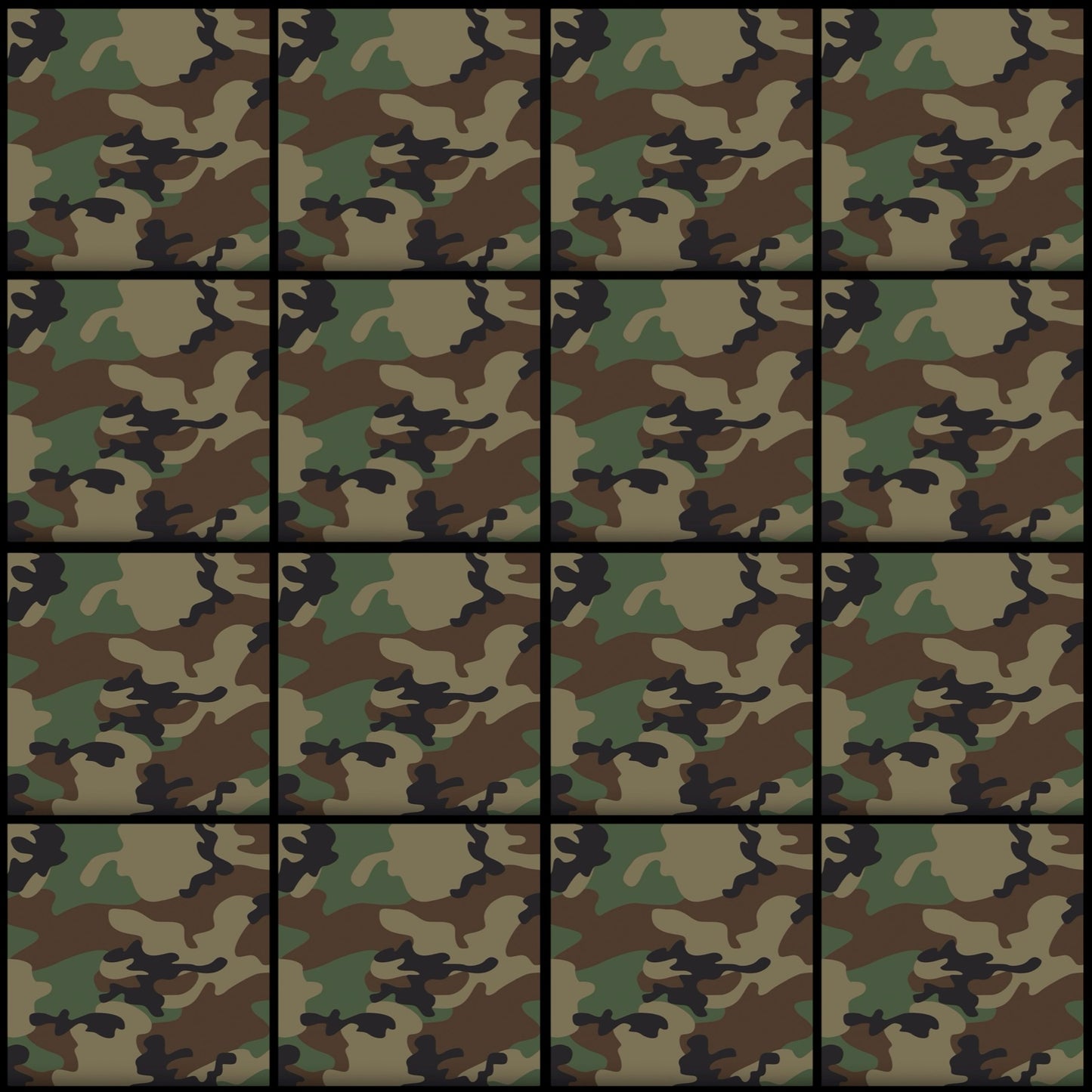 Camo 01 • 6”x 6” Epoxy Wall Tiles (16x Tiles)