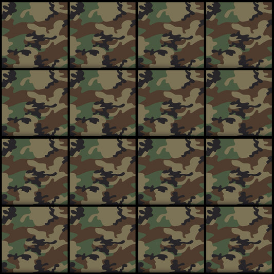 Camo 01 • 6”x 6” Epoxy Wall Tiles (16x Tiles)