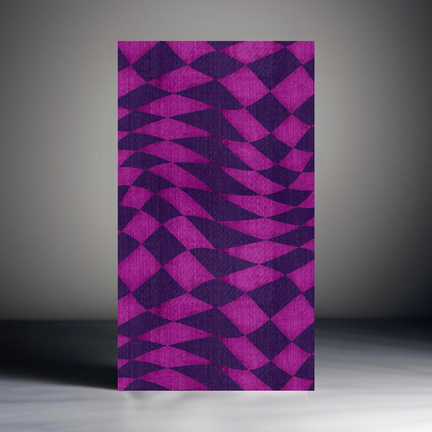 PURPLE CHECKED • 12”x 24” Tiles • Ceramic Wall Panel Art