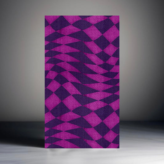 PURPLE CHECKED • 12”x 24” Tiles • Ceramic Wall Panel Art