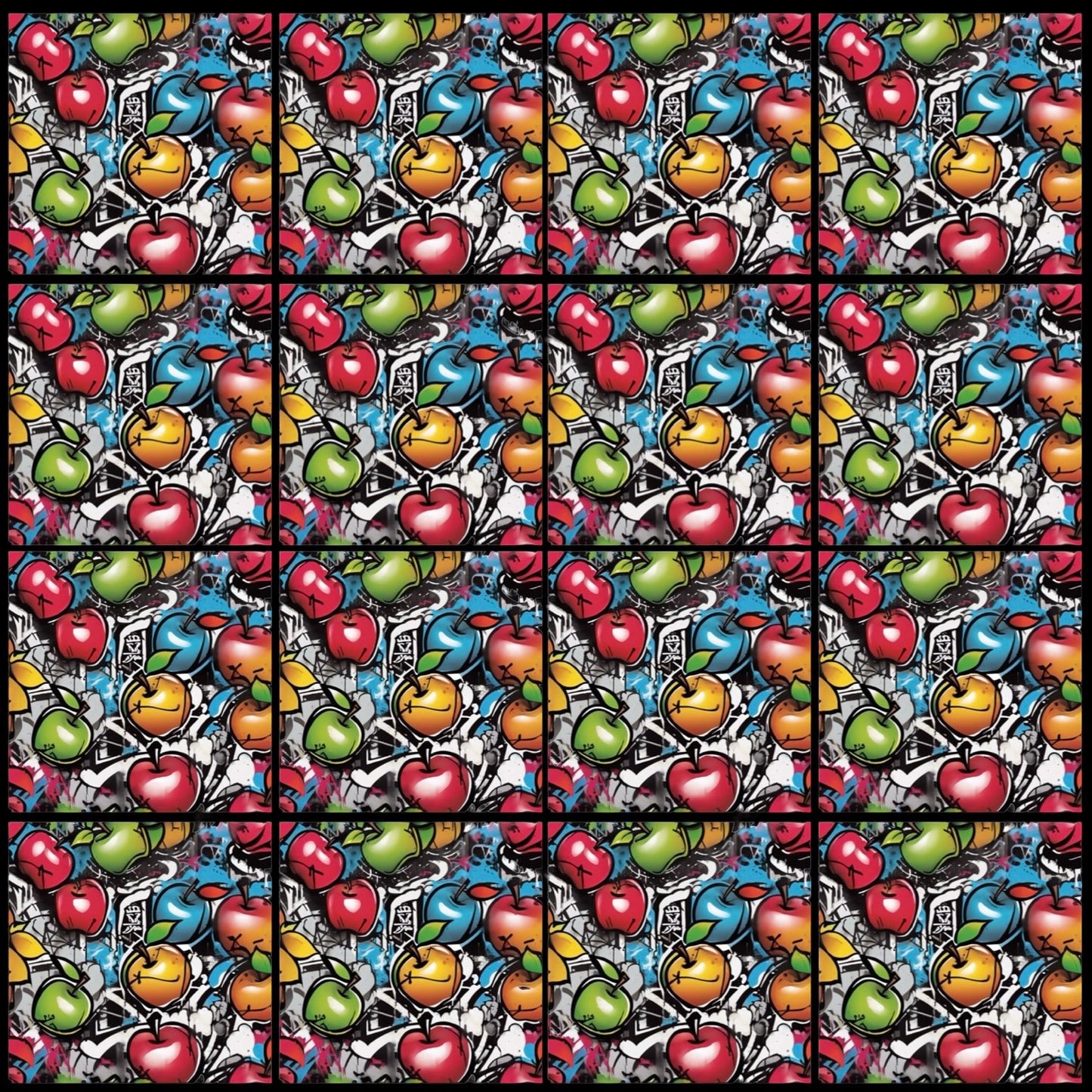 Apple Graff • 6”x 6” Epoxy Wall Tiles (16x Tiles)