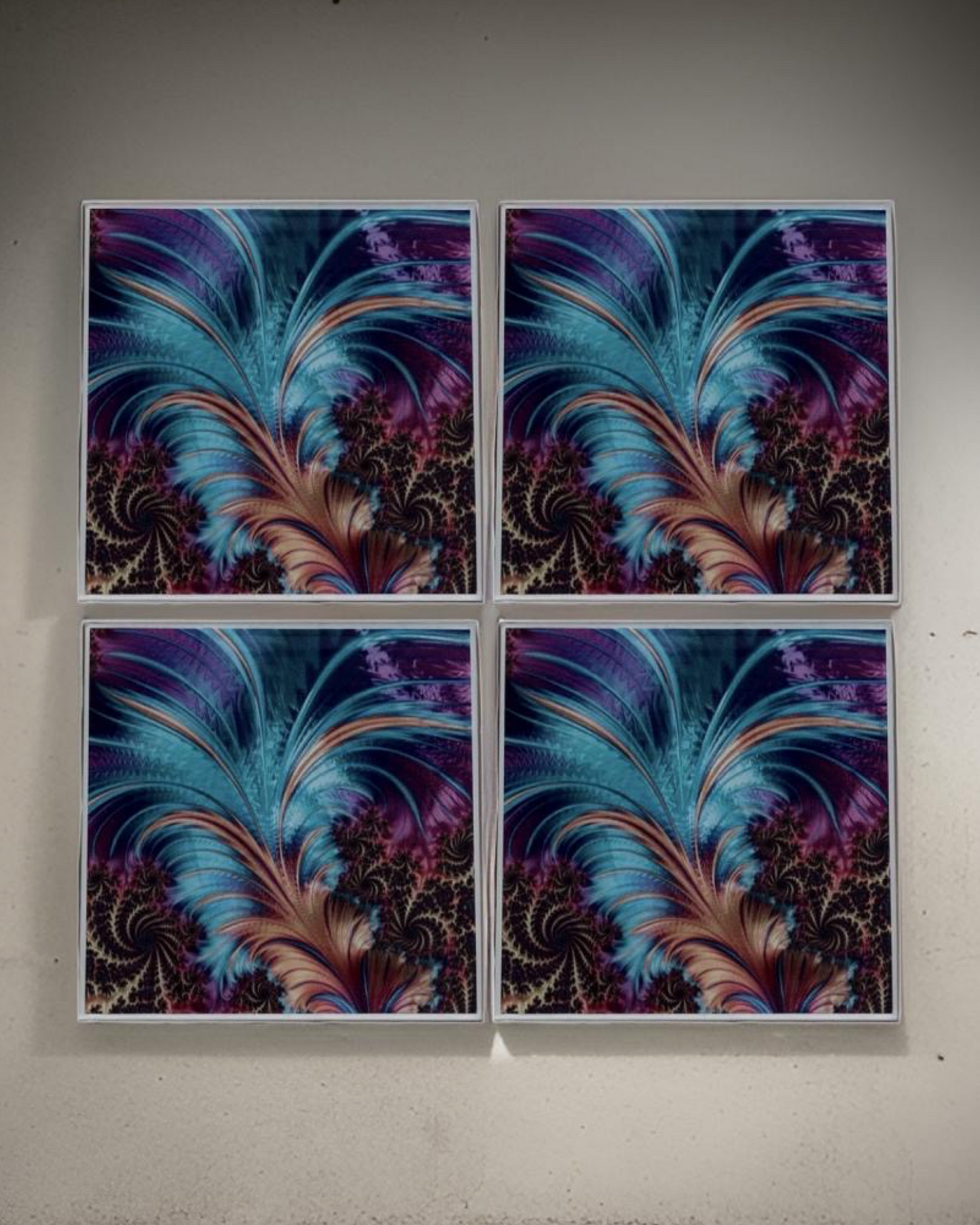 Peacock 22 • 12”x 12” Epoxy Wall Tiles Tiles (4x Tiles)